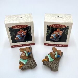 2 Vintage 1993 Hallmark Keepsake Owliver Sleeping Owl Christmas Ornament #2